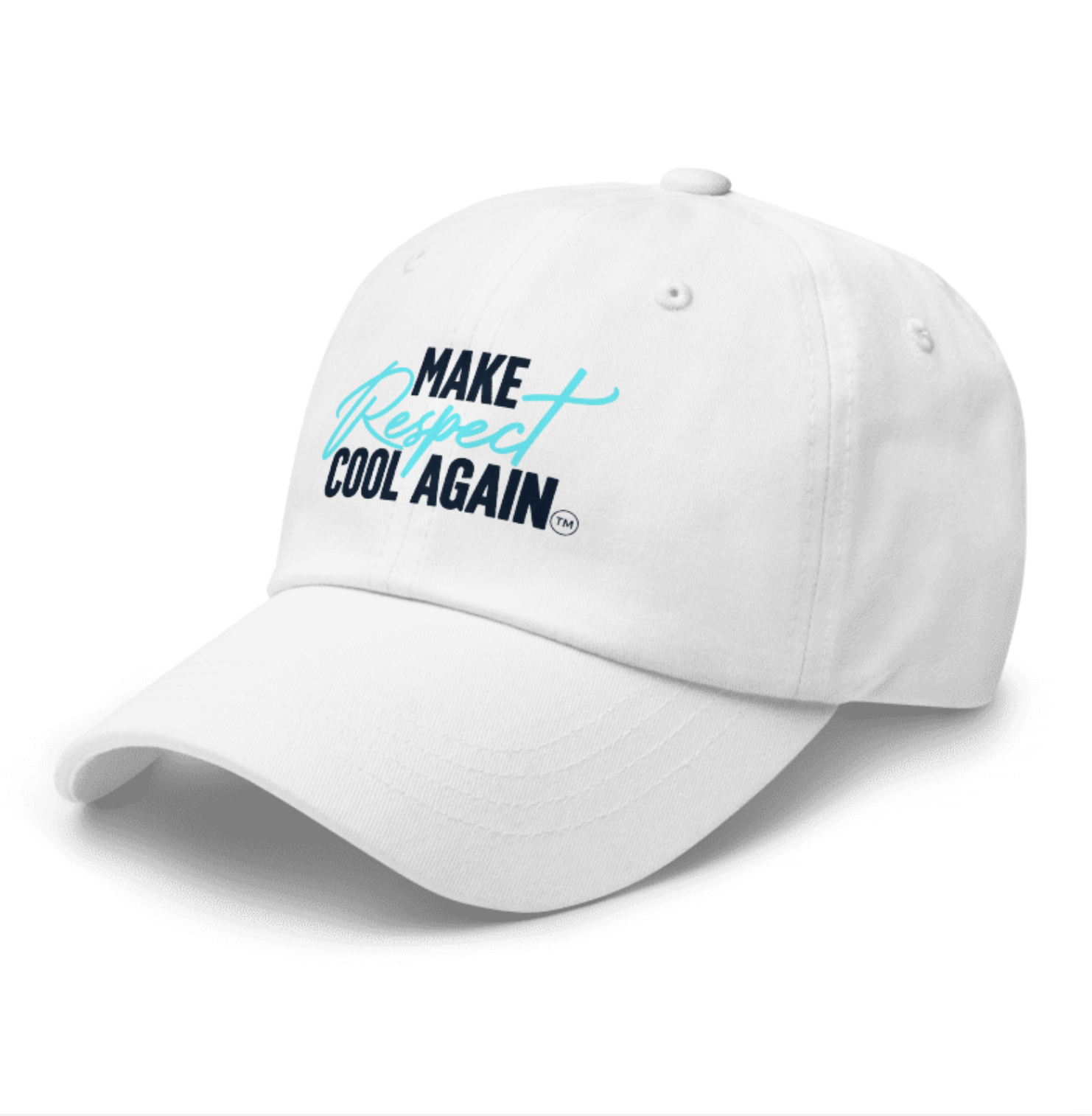 Make Respect Cool Again White Blue Lettered Cap